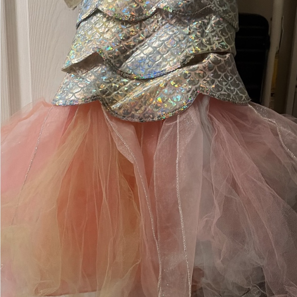 Silver & Pink Mermaid Tulle Kids Costume Dress size 7/8